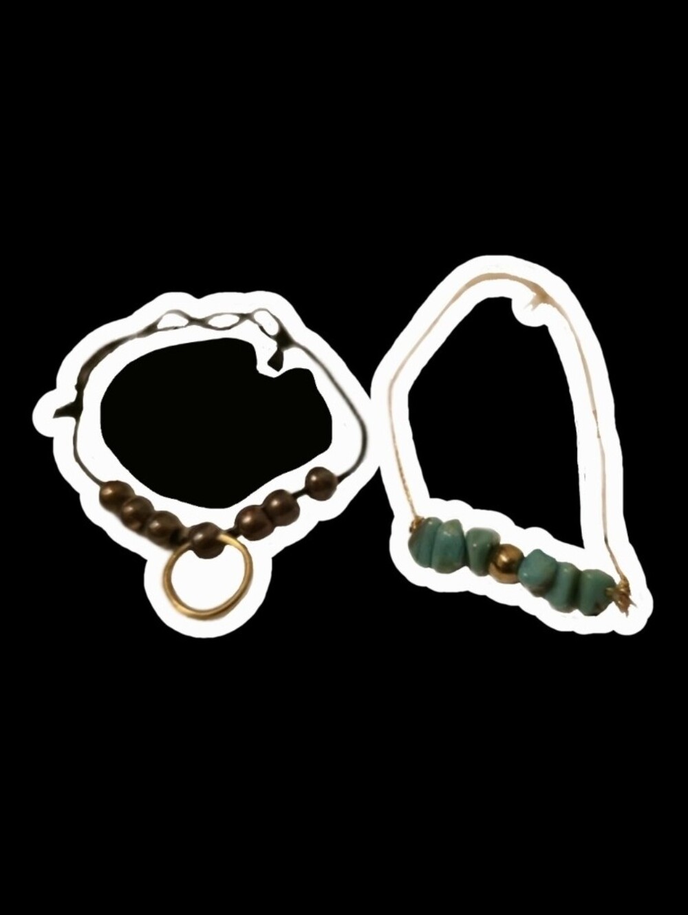 🖤Handmade Turquoise Gold Cord And Metal Black Cord Bracelets